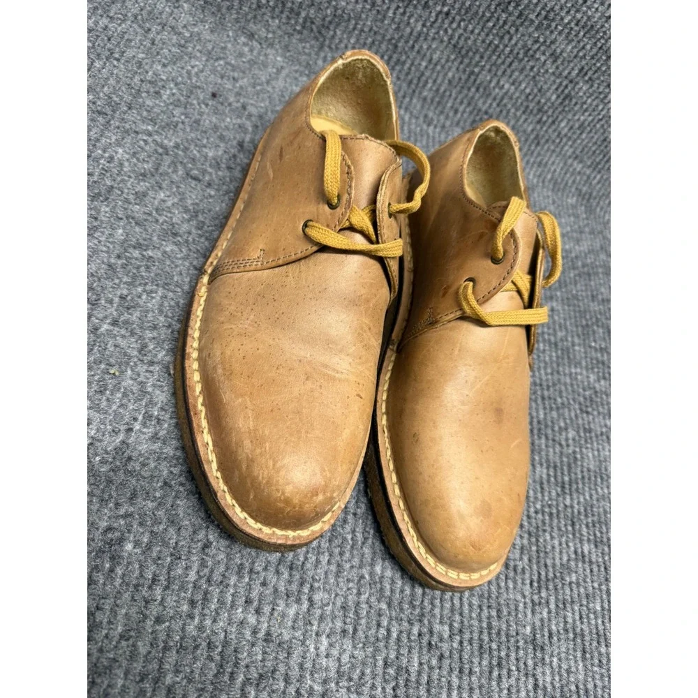 LL Bean‎ Mens Leather Oxford Shoes Tan Lace Up Low Top Made in USA Brown